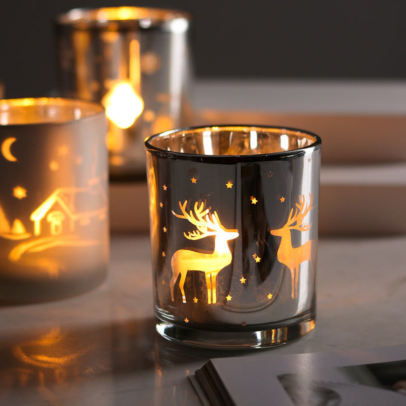 Personalized Christmas Decoration Glass Empty Cup Candle Holder