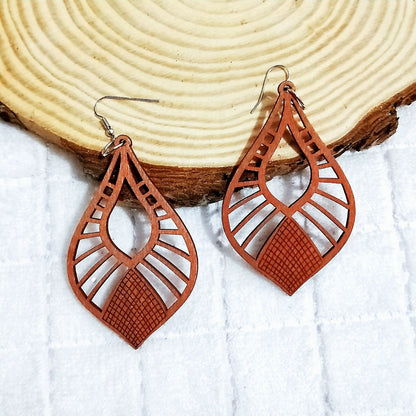 Women's Fashion Ethnic Style Wooden Earrings