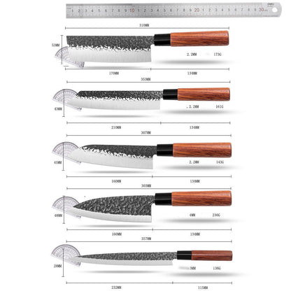 Handmade Hammered Forged Santoku Chef Knife
