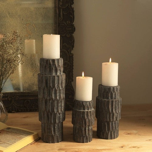 Decorative Wood Centerpiece Candle Holder