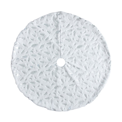 New White Plush Christmas Tree Skirt