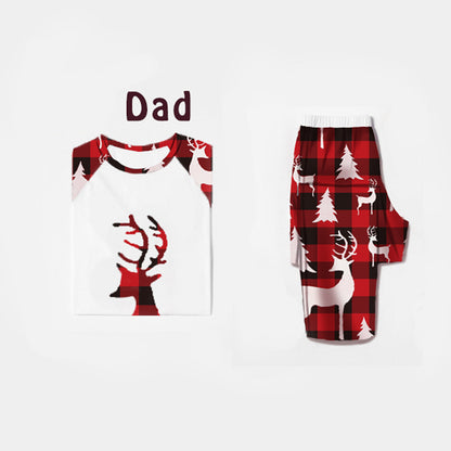 European And American Christmas Deer Head Print Parent-child Home Service Suit