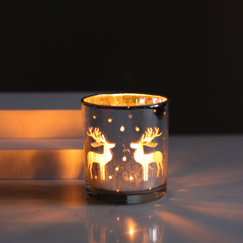 Personalized Christmas Decoration Glass Empty Cup Candle Holder