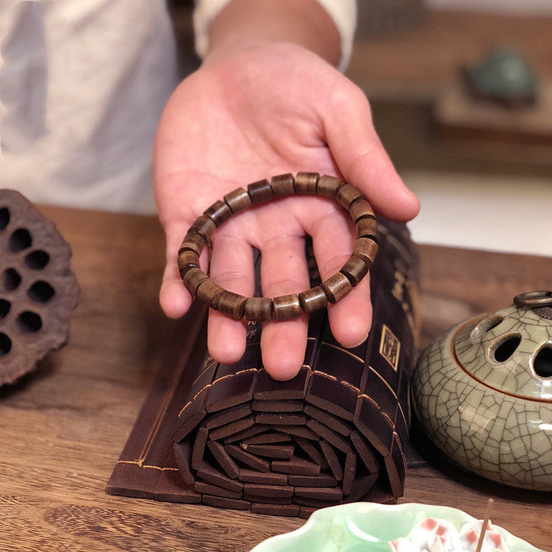 Agarwood Barrel Bead Bracelet