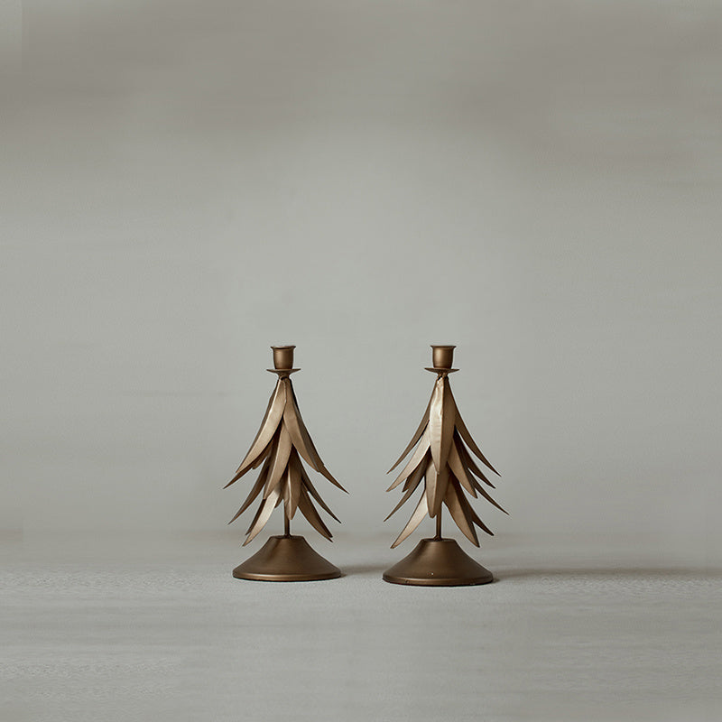 Handmade Metal Wrought Iron Gold Single Head Candle Holder