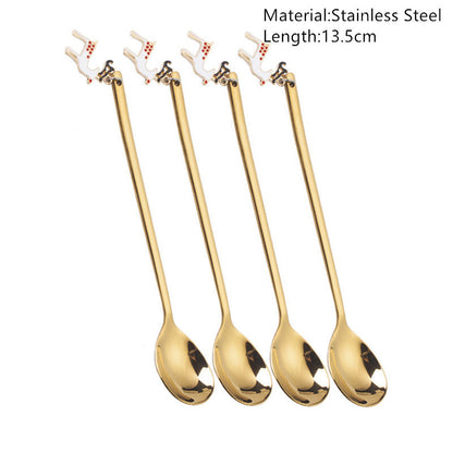 Merry Christmas Spoons Xmas Party Tableware