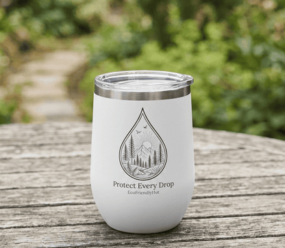 Protect Every Drop 12oz Wine Tumbler — Eco-Friendly Stainless Insulated Cup