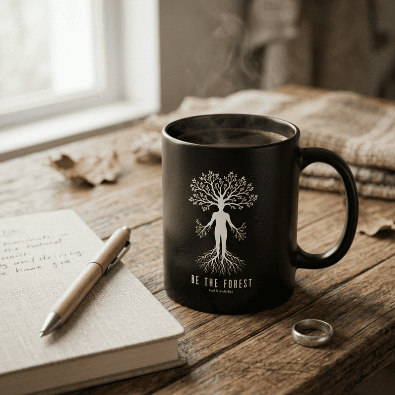 Be The Forest Black Coffee Mug — Tree of Life Inspirational 11oz/15oz
