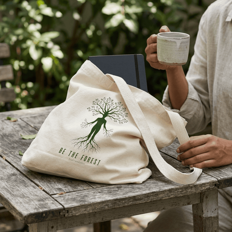 Tote Bag — "Be The Forest" Eco Canvas Tote for Nature Lovers