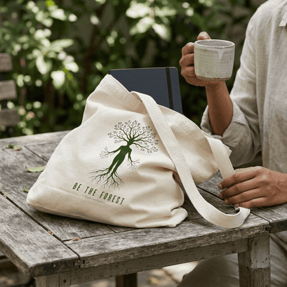 Tote Bag — "Be The Forest" Eco Canvas Tote for Nature Lovers