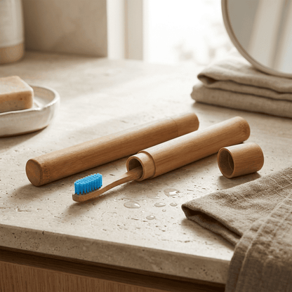 Soft-bristle Bamboo Fibre Wooden Handle Toothbrush Bamboo Tube Charcoal Set