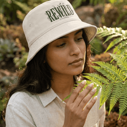 Rewild Everything Bucket Hat — Brown Outdoor Nature Hat