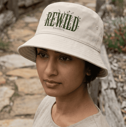 Rewild Everything Bucket Hat — Brown Outdoor Nature Hat